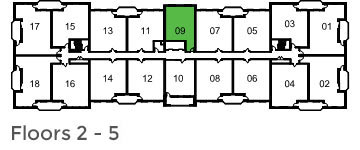 Simcoe floor locations: floors 2 - 5